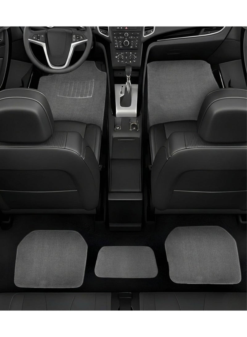 HERIOS Universal Car Floor Mats Set, Grey, 5 Piece, Heavy Duty Waterproof Non Slip, All Season Interior Protection for SUV and Sedan, car mat, car floor mat, car accessories (GREY) - Image 4